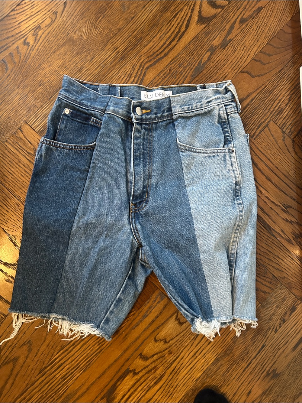 Women's Two-Tone Blue Jean Shorts